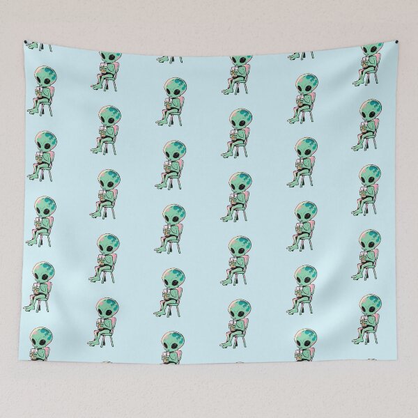 Item preview, Cute Alien Drinking Juice designed and sold by jianina-alondra.