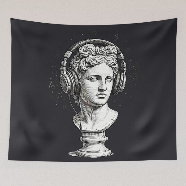 Item preview, Classical Greek Bust Studio Headphones Dark Academia LoFi designed and sold by DripCultureLab.
