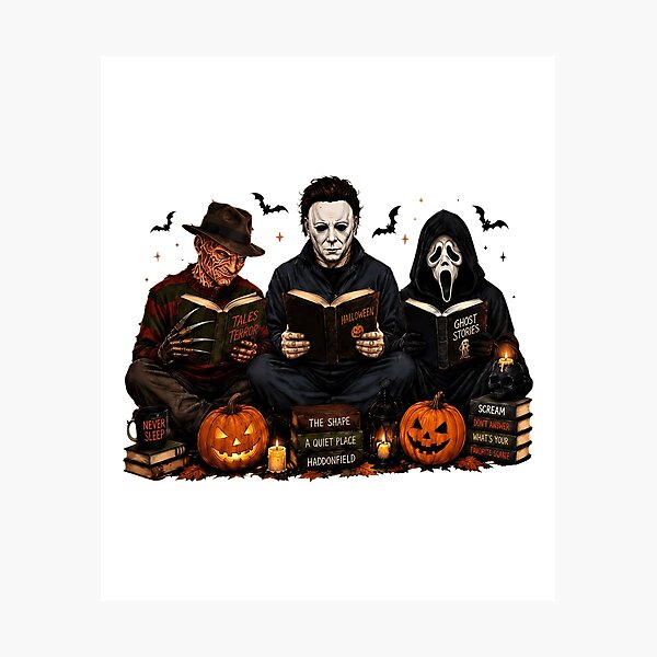 Item preview, Classic Horror Icons Reading Halloween Tales Together designed and sold by JudyJenni82877.