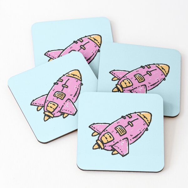 Item preview, Cute Pink Retro Space Rocket designed and sold by jianina-alondra.