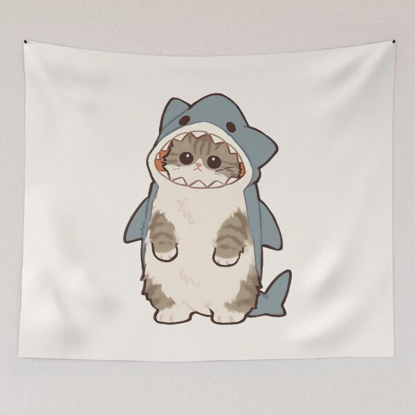 Item preview, Cat in a Shark Costume designed and sold by PamChamola.