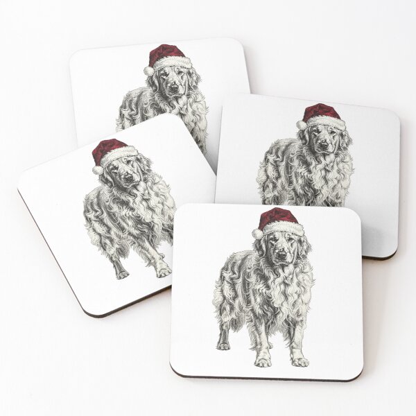 Item preview, Holiday Christmas Golden Retriever wearing Santa Hat   designed and sold by SOUFIANE1991.
