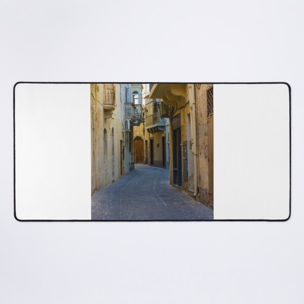 Item preview, Narrow Mediterranean Alley in Historic Old Town With Stone Buildings, Balconies and Quiet Atmosphere designed and sold by Nmallia.