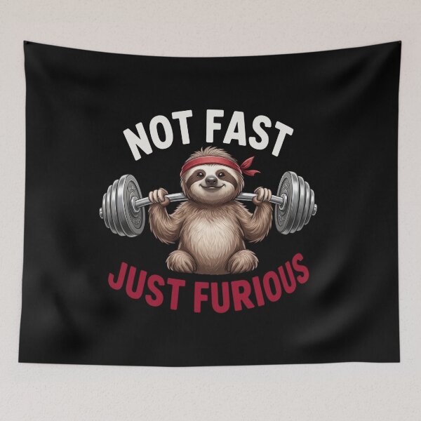 Item preview, Not Fast Just Furious - Funny Weightlifting Gym Sloth designed and sold by Shopeon Designs.