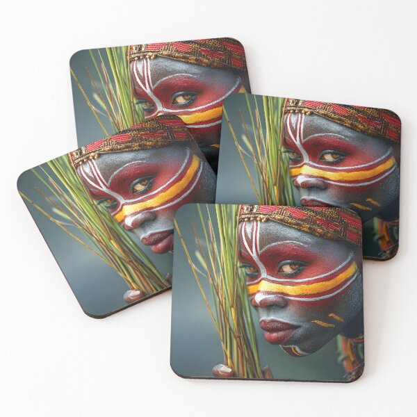 Item preview, Striking Portrait with Traditional Face Paint Art designed and sold by Artessie.