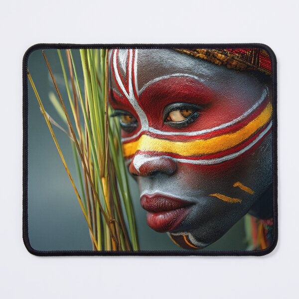 Item preview, Striking Portrait with Traditional Face Paint Art designed and sold by Artessie.