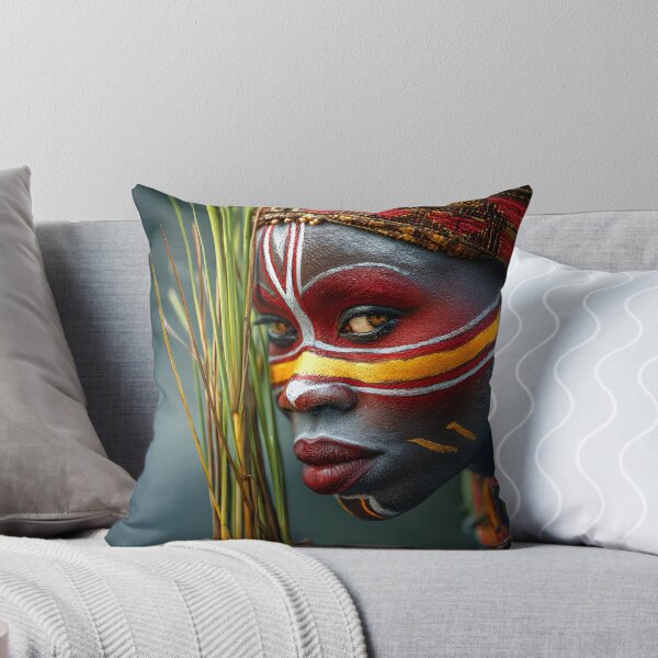 Item preview, Striking Portrait with Traditional Face Paint Art designed and sold by Artessie.