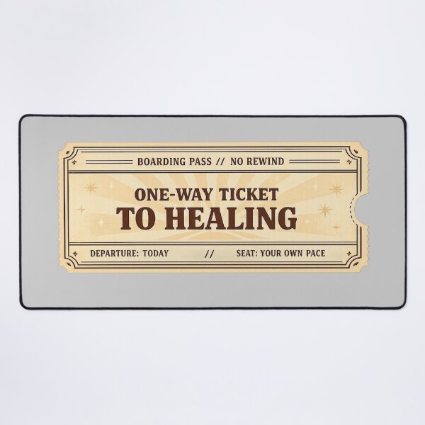 Item preview, One Way Ticket To Healing Retro Vintage Mental Health designed and sold by Timeless Junction.