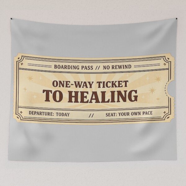 Item preview, One Way Ticket To Healing Retro Vintage Mental Health designed and sold by Timeless Junction.