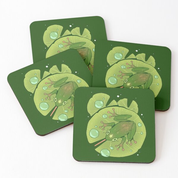 Item preview, Frog on Lily Pad with Water Droplets designed and sold by PamChamola.