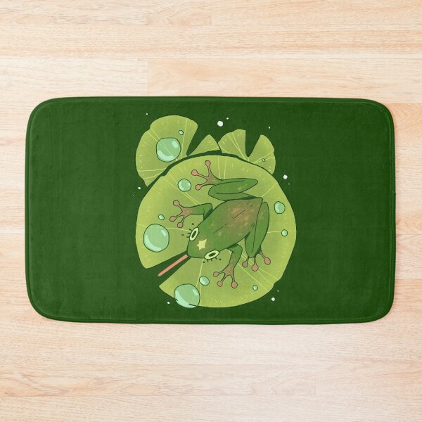 Item preview, Frog on Lily Pad with Water Droplets designed and sold by PamChamola.
