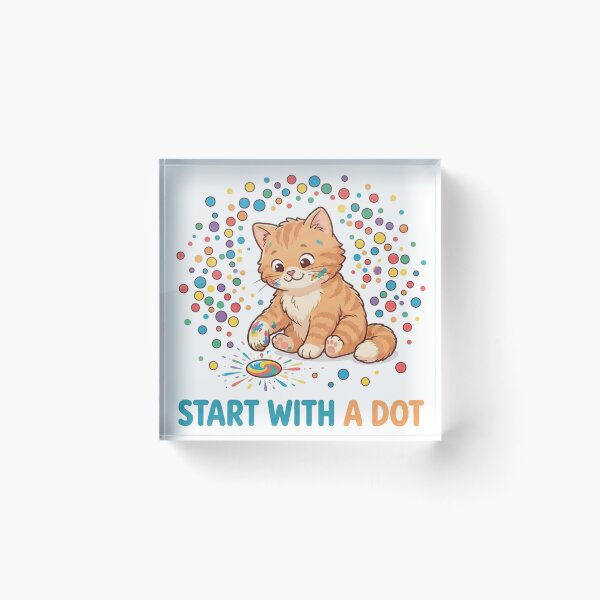 Item preview, Orange Tabby Cat Artist Start with a Dot Day Painting Colorful Cute designed and sold by Ghostlycats2026.