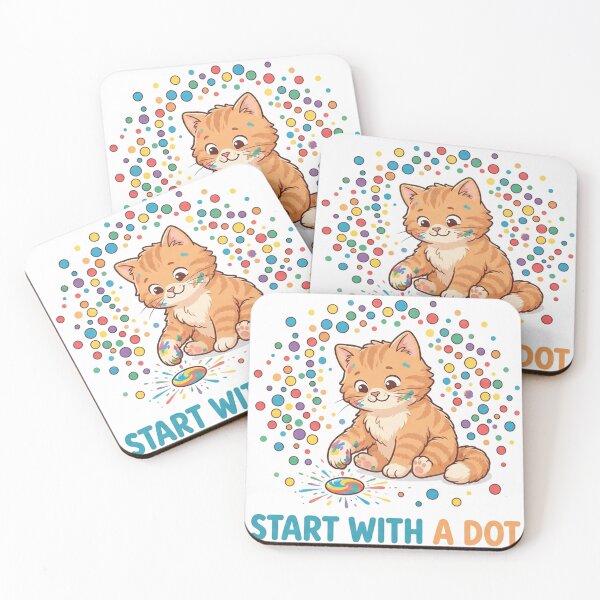 Item preview, Orange Tabby Cat Artist Start with a Dot Day Painting Colorful Cute designed and sold by Ghostlycats2026.