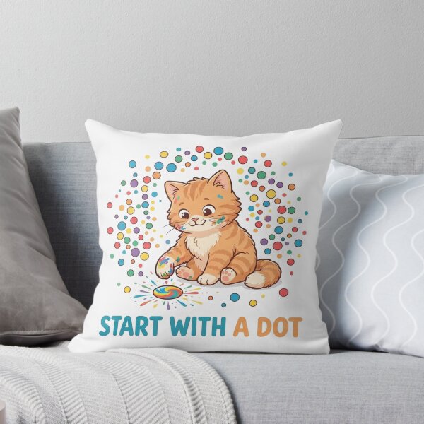 Item preview, Orange Tabby Cat Artist Start with a Dot Day Painting Colorful Cute designed and sold by Ghostlycats2026.