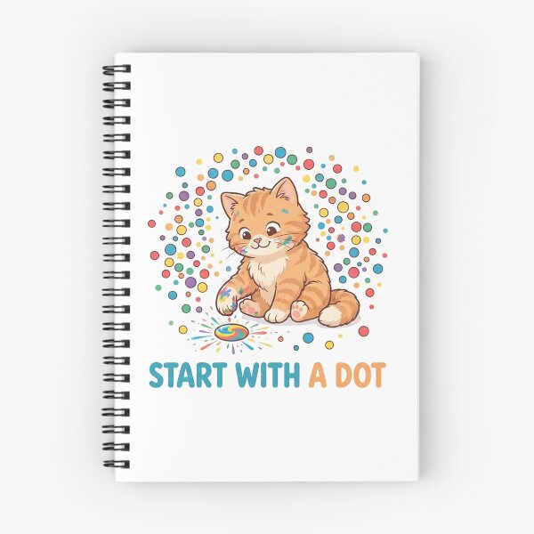 Item preview, Orange Tabby Cat Artist Start with a Dot Day Painting Colorful Cute designed and sold by Ghostlycats2026.