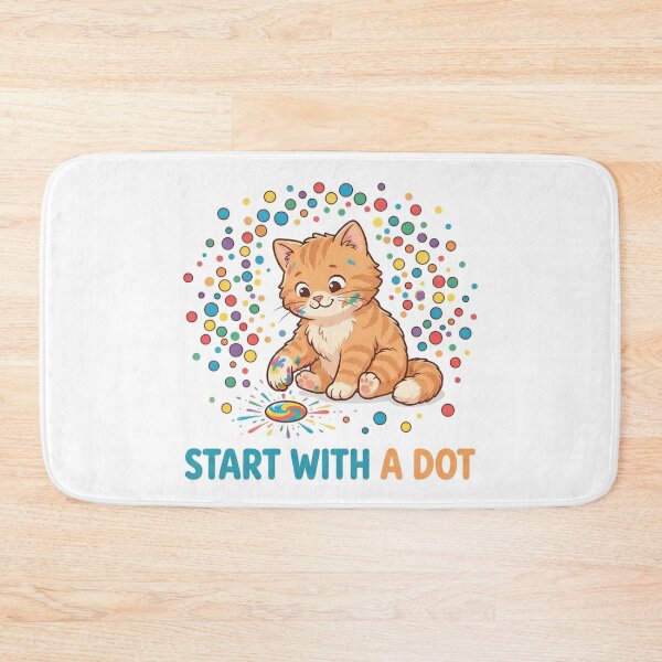 Item preview, Orange Tabby Cat Artist Start with a Dot Day Painting Colorful Cute designed and sold by Ghostlycats2026.