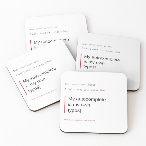 Item preview, My Autocomplete Is My Own Typos — Funny Anti AI Shirt designed and sold by RejectedLabel.