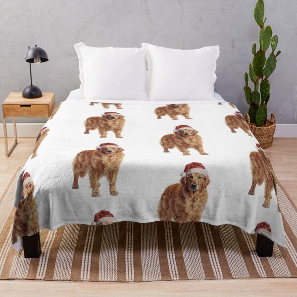 Item preview, Holiday Christmas Golden Retriever wearing Santa Hat designed and sold by SOUFIANE1991.