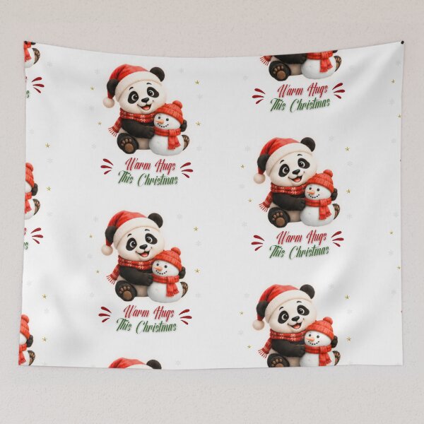 Item preview, Cute Christmas Panda Snowman Warm Hugs Illustration designed and sold by EnginerdStudio.