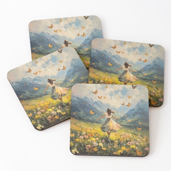 Item preview, Woman in a Meadow Surrounded by Butterflies designed and sold by PamChamola.