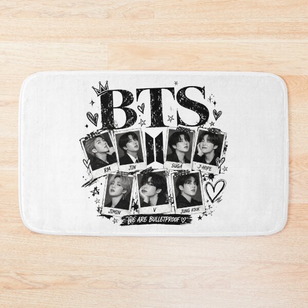 Item preview, Black White BTS Inspired Kpop Fan Art Collage designed and sold by LindaWash39353.
