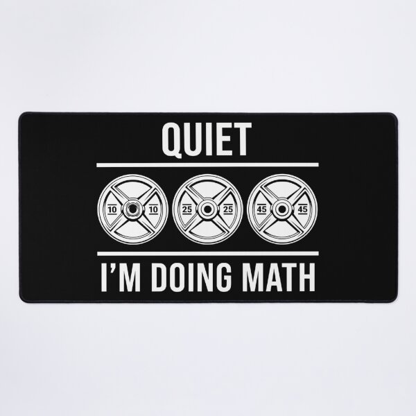 Item preview, "Quiet I'm Doing Math" Funny Weightlifting Barbell Design designed and sold by Shopeon Designs.