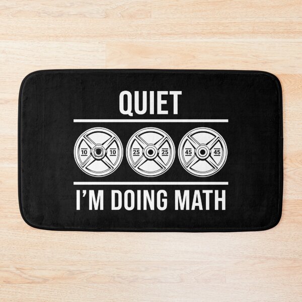 Item preview, "Quiet I'm Doing Math" Funny Weightlifting Barbell Design designed and sold by Shopeon Designs.