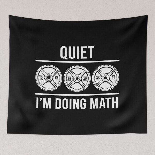 Item preview, "Quiet I'm Doing Math" Funny Weightlifting Barbell Design designed and sold by Shopeon Designs.