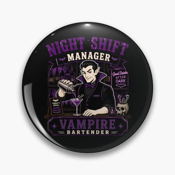 Item preview, Night Shift Manager Vampire Bartender – Funny Bartender Night Shift Halloween Gift designed and sold by SVALANART.