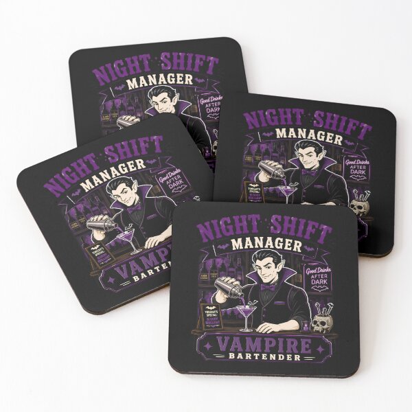 Item preview, Night Shift Manager Vampire Bartender – Funny Bartender Night Shift Halloween Gift designed and sold by SVALANART.