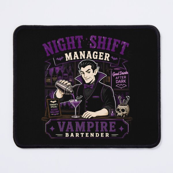 Item preview, Night Shift Manager Vampire Bartender – Funny Bartender Night Shift Halloween Gift designed and sold by SVALANART.