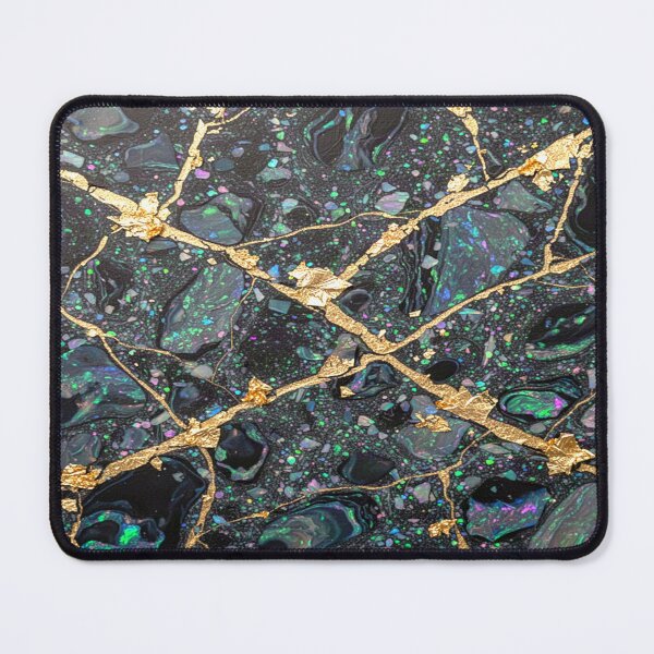 Item preview, The black opal is interwoven with a golden river landscape. designed and sold by Segasprojects.