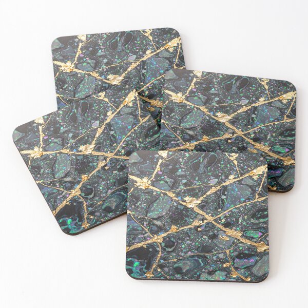 Item preview, The black opal is interwoven with a golden river landscape. designed and sold by Segasprojects.