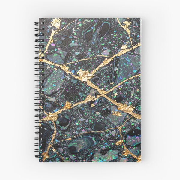 Item preview, The black opal is interwoven with a golden river landscape. designed and sold by Segasprojects.