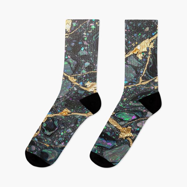 Item preview, The black opal is interwoven with a golden river landscape. designed and sold by Segasprojects.