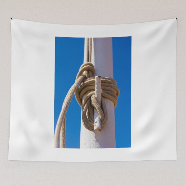 Item preview, Coiled Rope On A Mast With Cleat Against Clear Blue Sky Nautical Sailboat Detail designed and sold by Nmallia.