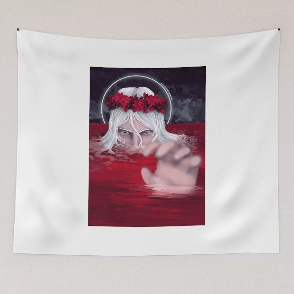Item preview, Mystical Figure Emerging from Red Water with Floral Crown designed and sold by Baby-Care.