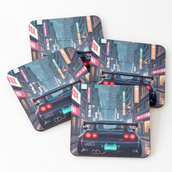 Item preview, Cyberpunk Neon Night Retro Sports Car Tokyo designed and sold by grzezzz.