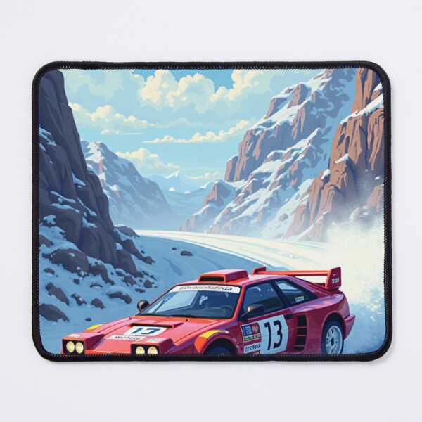 Item preview, Retro Group B Rally Car Winter Mountain Pass designed and sold by grzezzz.