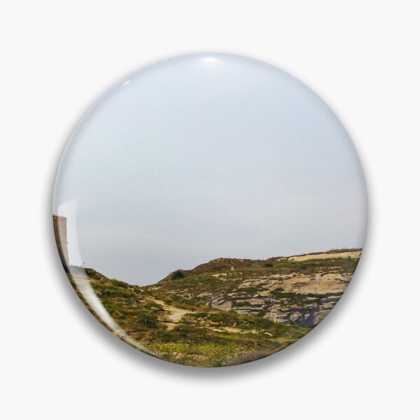 Item preview, Stone Coastal Watchtower on Rugged Mediterranean Hill Overlooking Winding Road and Sunny Landscape designed and sold by Nmallia.