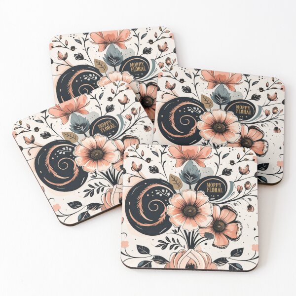Item preview, Mystic Bloom – Vintage Black & Peach Floral Aesthetic designed and sold by Hustlingminds.
