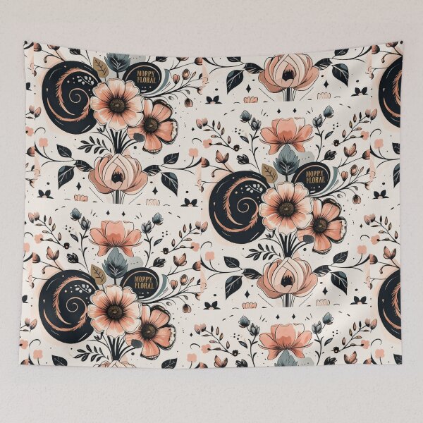 Item preview, Mystic Bloom – Vintage Black & Peach Floral Aesthetic designed and sold by Hustlingminds.