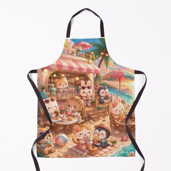 Item preview, Kawaii Tropical Beach Café – Cute Summer Animals by the Ocean designed and sold by Nexyra_Labs Art Studios.