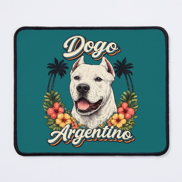 Item preview, Dogo Argentino Tropical Paradise – Retro Dog Lover Design designed and sold by blankTeeShirt.
