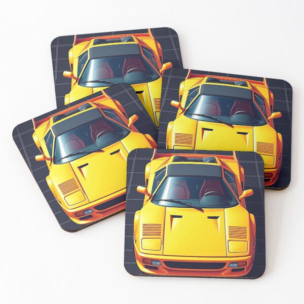 Item preview, Yellow Retro 90s Italian Supercar Pixel Art designed and sold by grzezzz.