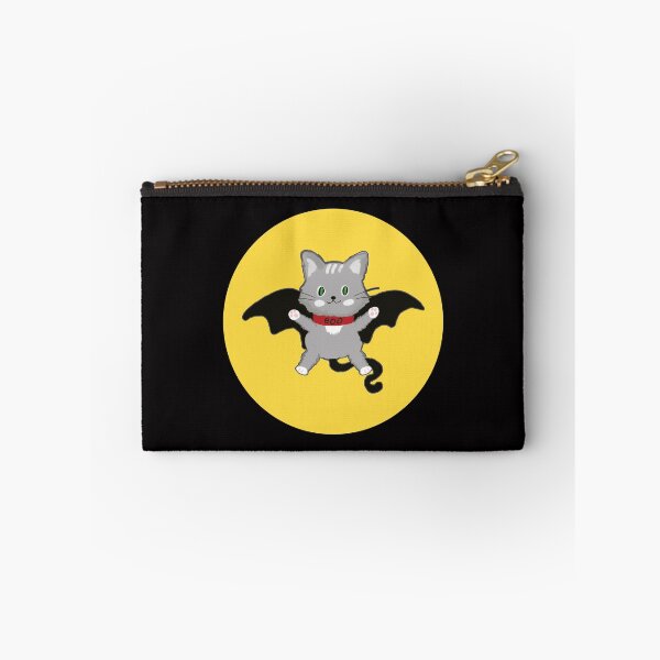 Item preview, Halloween Cat with Bat Wings Flying to the Moon designed and sold by studiodrchicken.