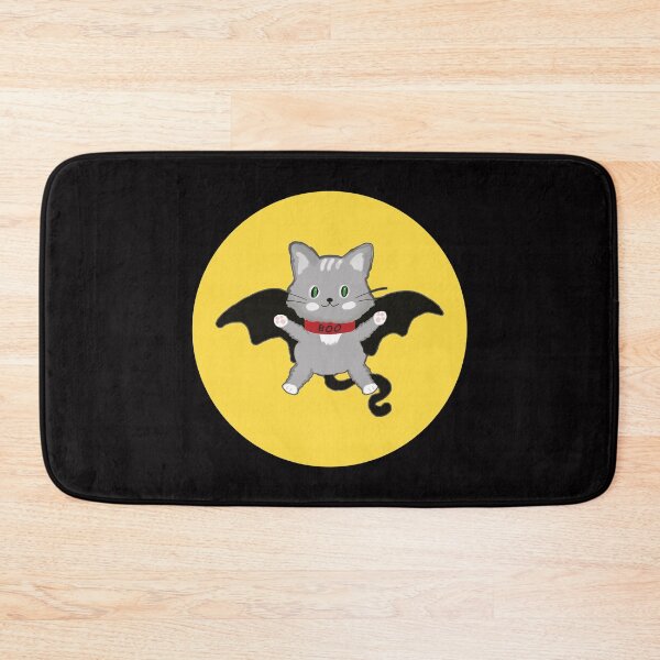 Item preview, Halloween Cat with Bat Wings Flying to the Moon designed and sold by studiodrchicken.