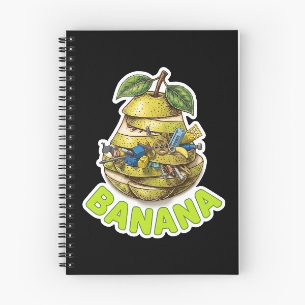 Item preview, Funny Sliced Pear Mechanical BANANA Sticker Design | Ironic Sarcastic Fruit Graphic | Steampunk Toy Block Confusion Quote T-Shirt Print | Pop Art Meme Apparel designed and sold by SergioMiklos.