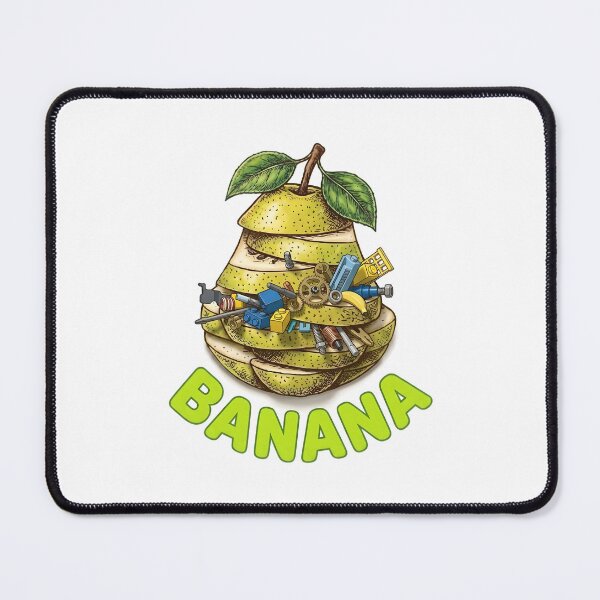 Item preview, Funny Sliced Pear Mechanical BANANA Sticker Design | Ironic Sarcastic Fruit Graphic | Steampunk Toy Block Confusion Quote T-Shirt Print | Pop Art Meme Apparel designed and sold by SergioMiklos.