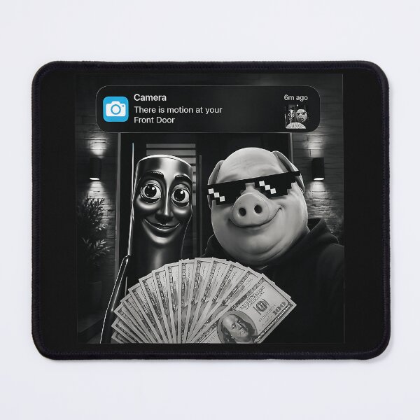 Item preview, Camera There Is Motion At Your Front Door Thug Life Pig Meme Funny Home Security designed and sold by BrockmeyeSB.